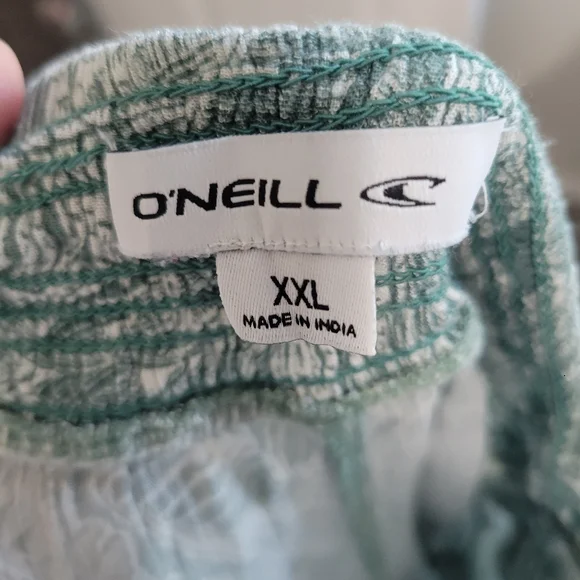 Women’s New O'Neill Green Leaf Print Johnny Beach Pants Size XXL - Picture 7 of 9